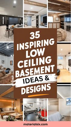 35 inspiring low ceiling basement ideas and designs. Low Ceiling Ideas, Low Ceiling Basement Ideas, Ceiling Basement Ideas, Basement Wall Colors, Small Finished Basements, Exposed Basement Ceiling, Ceiling Tiles Basement, Ceiling Basement, Low Ceiling Basement