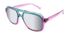 With sleek silver mirrored lenses and frames that artfully blend the hues of a pink sunset and the tranquil blue waters of the ocean, these shades pay tribute to nature's mesmerizing fusion. Embrace fearless individuality as you step into the spotlight with confidence. Wilder is more than eyewear – it's your vibrant statement, where the colors of nature meet the world of Masha. FEATURES INCLUDE Frame size: Large Finish: Gloss Interior lens tint: Silver/Gray Light Transmission: 12.85% Stainless s Retro Pink Anti-reflective Sunglasses, Summer Clear Aviator Sunglasses With Tinted Lenses, Silver Polarized Aviator Sunglasses For Summer, Clear Tinted Aviator Sunglasses For Summer, Summer Clear Tinted Aviator Sunglasses, Pink Aviator Sunglasses For Summer Party, Pink Aviator Sunglasses With Gradient Lenses For Beach, Summer Clear Polarized Aviator Sunglasses, Summer Silver Mirrored Aviator Sunglasses