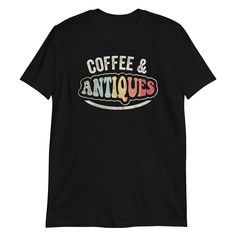 Are you an antique enthusiast with a flair for vintage fashion? The Coffee and Antiques Antique Lover Retro Vintage Style T-Shirt is the perfect addition to your wardrobe! Embrace your unique style and showcase your love for all things retro with this eye-catching tee that adds a touch of nostalgia to your everyday look. This shirt is not just a fashion statement; it offers comfort and quality that stand the test of time. Made from 100% ring-spun cotton, it provides a soft, breathable feel that Bohemian T-shirt With Vintage Print And Crew Neck, Black Retro T-shirt With Vintage Print, Bohemian Spring T-shirt With Vintage Print, Fan Merchandise Vintage Print Short Sleeve T-shirt, Vintage Cotton Pre-washed T-shirt, Retro Vintage Style, Just Relax, Retro Design, Timeless Pieces