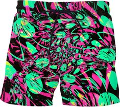 Psychedelic Fractal Swim Shorts by BigTexFunkadelic #swimwear #fractal #psychedelic #trippy #80s #80sswimwear #swimtrunks #swimshorts #abstract Multicolor Short Swimwear For Festival, Green Swim Trunks For Spring Poolside, Green Beachwear Shorts For Festivals, Playful Green Swim Trunks For Beach, Playful Green Swim Trunks For Beach Season, Fun Green Beach Shorts, Fun Green Summer Shorts, Playful Multicolor Shorts For Pool, Playful Black Beach Shorts