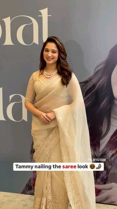 Tamanna Bhatia Saree Look, Celebrity In Saree, Eugenia Belousova, Hairstyle For Fancy Saree, Hairstyles With Saree Party Wear, Tammanna Batia, Saree Hairstyles, Desi Outfits, Easy Hairstyles For Thick Hair