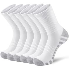 PRICES MAY VARY. [HIGH PERFORMANCE CREW SOCKS]: 86.5% Polyester, it's not easy distortion or pilling, abrasion resistance, thickness and smoothness are better, also can prevent socks from slipping down, enhanced elastane provides additional nonslip security, and suitable to wear . 13.5% spandex composition functions hygroscopic deodorant. [SOFT & BREATHABLE RUNNING SOCKS]: Made of superior fabric, with air permeability and moisture and wicking function, making our running socks breathable and co Power Walking, Playing Football, Running Socks, Socks For Men, Sports Socks, Calf Socks, Athletic Socks, Women Men Shoes, Sport Socks