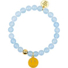 Let your wrist game shine with this little band of awesomeness. Blue semi-precious gemstone bracelet accompanied by a colorful smiley charm is the perfect way to show off your unique style and personality. Made with love in CA from super comfy materials, these bracelets are the ultimate accessory for school, playdates, and everything in between. | Little Miss Zoe | Gemstone Bracelet w/ Smiley Enamel Charm, (Blue, One Size) | Maisonette collects the best children’s products from around the world (unlike Zulily, Etsy, The Tot, Farfetch Kids, Childrensalon, Crate and Kids, Kohls, Wayfair, Buy Buy Baby, Nordstroms, Mini Boden, J.Crew Factory, or PotteryBarn Kids), creating a curated shopping experience for you. Think of us as your shortcut to fashion for litte ones! Playful Stackable Adjustable Jewelry, Playful Friendship Jewelry With Round Beads, Playful Adjustable Blue Charm Bracelet, Novelty Smiley Face Jewelry As Gift, Novelty Smiley Face Jewelry For Gifts, Novelty Smiley Face Jewelry For Gifting, Novelty Smiley Face Jewelry Gift, Casual Smiley Face Jewelry For Gifts, Smiley Face Round Beads Bracelet For Gift