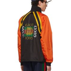 Hardly Worn, In Pretty Much Perfect Condition, And I Have The Purchase Receipt. I Know There Re Different Parts Of The Jacket To Verify Authenticity - Let Me Know If You Want Any Close-Up Shots Of Those. Awesome Jacket. Nylon, Orange, Yellow, Vintage, Gucci, Windbreaker. Gucci Orange, Gucci Menswear, Gucci Jackets, Colorblock Windbreaker, Gucci For Men, Gucci Outfits, Vintage Windbreaker, Buy Gucci, Gucci Black