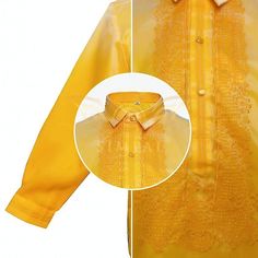 Colored Lining Barong Tagalog - Golden Yellow upto 30% discount in Dubai, UAE | Simpal Boutique