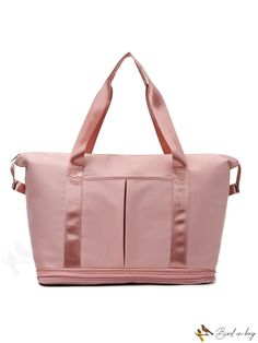 BirdinBag - Premium Foldable Travel Bag with Spacious Capacity and Stylish Solid Color Design Large Capacity Pink Weekender Shoulder Bag, Pink Large Capacity Weekender Shoulder Bag, Large Capacity Pink Shoulder Weekender Bag, Practical Pink Bag With Pockets, Large Capacity Travel Diaper Bag, Practical Pink Bags With Pockets, Large Capacity Shoulder Bag For Travel, Large Capacity Travel Shoulder Bag, Pink Travel Bag With Pockets For Everyday Use