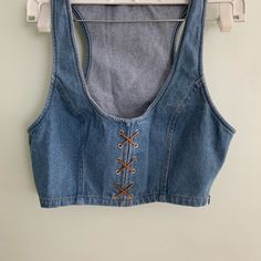 Brand New. Forever 21 Denim Top. Side Hidden Zipper. Semi Stretch. High Rise Cotton Crop Top For Spring, Trendy Dark Wash Crop Top For Spring, Spring Cotton Crop Top, Spring Denim Cropped Crop Top, Trendy Denim Blue Crop Top For Spring, Casual Dark Wash Crop Top For Spring, Spring Denim Blue Denim Crop Top, Fitted Denim Crop Top, Casual Style, Casual Fitted Denim Crop Top