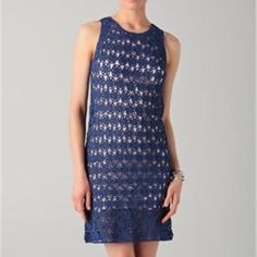 This Crocheted Dvf Dress Features A Scoop Neck. 2" Straps. Contrast Stretch-Silk Lining. * 35" Long, Measured From Shoulder. * Fabrication: Crochet. * Shell: 63% Viscose/37% Nylon. * Lining: 92% Silk/8% Spandex. * Dry Clean. * Imported. Size: P / Xs / 0-2 Us / 4-6 Uk Brand New With The Tags Elegant Blue Crochet Dress For Spring, Fitted Blue Crochet Mini Dress, Blue Fitted Crochet Mini Dress, Elegant Blue Crochet Dress For Summer, Fitted Blue Lace Crochet Dress, Blue Fitted Lace Crochet Dress, Blue Fitted Crochet Dress For Spring, Fitted Blue Crochet Dress For Spring, Crochet Tank Dress