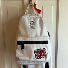 I'm Not Sure This Has Ever Been Worn. No Tags But It Looks Brand New And Actually Still Has The Creases In The Straps From Being Packaged Up Originally. Such A Cute Piece For Any Collector Or Hello Kitty Fan. Trendy Hello Kitty School Bag, Trendy Hello Kitty Back To School Bag, Casual Everyday Backpack With Cat Design, Casual White Backpack For On-the-go, Everyday Hello Kitty Backpack, Hello Kitty Backpack For Everyday Use, Trendy White Backpack With Cat Design, Trendy Hello Kitty Backpack For School, Trendy Hello Kitty Backpack For Travel