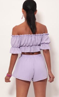 Two Piece Sets > Wild For You Two Piece Set In Lavender Purple Summer Crop Top For Parties, Trendy Purple Sets For Summer, Casual Summer Party Crop Top, Casual Summer Crop Top Matching Set, Trendy Sets For Summer Party, Trendy Summer Party Sets, Chic Purple Party Sets, Cute Summer Day Out Sets, Trendy Spring Outfit Sets For Day Out