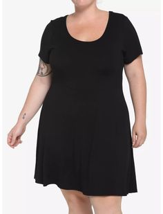 Black Skater Dress Plus Size Black Skater Dress, Her Universe, Dress Plus Size, Skater Dress, Hot Topic, Plus Size Dresses, Pop Culture, Fashion Forward, Dresses For Work