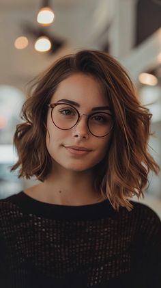 47 Hot Hairstyles For Women Wearing Glasses In 2024 Women Glasses Round Face, Haircut For Glasses Women, Womens Glasses 2024, 2024 Hair Styles For Women, Trendy Eyeglasses For Women, Bob Glasses, Bob With Glasses, Short Hair With Glasses, Haircut With Glasses