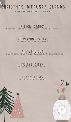 Young Living Christmas Diffuser Blends, Snow Day Diffuser Blends Young Living, New Year’s Day Diffuser Blend, Holiday Peace Diffuser Blends, Anthro Christmas Diffuser Blend, Christmas Starter, Winter Diffuser Blends, Essential Oil Combos