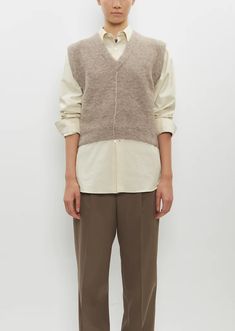 Fleece Vest – La Garçonne Beige Vest, Sophie Bille Brahe, Cecilie Bahnsen, Lauren Manoogian, Porter Yoshida, Beige Light, Twill Shirt, Dark Beige, Fleece Vest