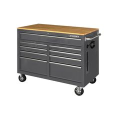 a tool cabinet with two drawers on the front and one drawer on the back side