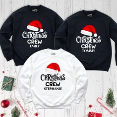 Elevate your festive celebrations with our exquisite Custom Christmas Crew Sweatshirt collection. These Family Matching Christmas Long Sleeve Shirt are crafted for families who cherish personalized style. Adorned with Santa Hats, each Hoodie brings a touch of merriment to your group's holiday spirit. Whether for a cozy gathering or a lively Christmas party, Personalization Santa Hat Hoodie add a unique, heartwarming touch to your festivities. Discover the joy of matching in personalized fashion this holiday season. Our products are Bella+Canvas branded and handmade. If Bella+Canvas is out of stock, I will send it from a trusted brand of the same size and quality. You can contact us in case of any problem or request. If you purchase a custom product, I will send you a message to confirm the Matching Christmas Sweaters Families, Family Christmas Sweaters Matching, Matching Christmas Sweaters, Family Christmas Sweaters, Cozy Gathering, Christmas Long Sleeve Shirts, Christmas Party Shirt, Family Matching Christmas, Sweatshirt Collection