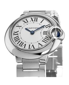 The timeless Cartier Ballon Bleu 28mm watch is a must-have accessory for any Instagram influencer. Its polished stainless steel case and integrated bracelet lend elegance to any outfit, while the signature Roman numeral dial in shades of silver and blue evoke Parisian sophistication. Water resistant to 30 meters, this finely crafted quartz timepiece is as durable as it is stylish - the perfect everyday companion to complement your jet-setting lifestyle. Cartier Diamond Watch With Polished Finish, Round Cartier Diamond Watch With Polished Finish, Cartier White Gold Diamond Watch With Round Dial, Modern Cartier Watches With Polished Finish, Luxury White Gold Watches, Luxury White Gold Watches With Round Dial, Modern Cartier White Gold Watch, Modern Cartier Watch With Metal Dial, Timeless Cartier Watch With Polished Finish