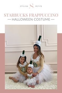 A mom and 2 daughters wearing matching Starbucks Frappuccino Costumes Starbucks Halloween Costume, Starbucks Costume, Mom Halloween Costumes, Diy Mommy, Matching Halloween Costumes, Trio Halloween Costumes, Starbucks Halloween