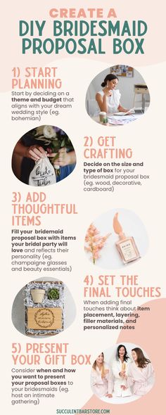 the ultimate guide to creating your own bridal box info graphic by succulenteststore com