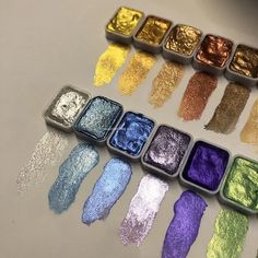 there are many different colored powders in the box