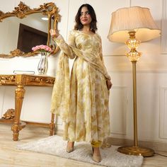 Light Yellow colored anarkali suit is prettified with floral printed work as shown which makes it appear classy. This top is made of georgette fabric which is accompanied with crepe bottom, inner and printed georgette dupatta. Women can buy this suit to wear for their parties and functions. Note:- The actual product may differ slightly in color and design from the one illustrated in the images when compared with computer or mobile screen. Size Chart Size: Semi Stitched/Unstitched can be altered Bollywood Style Georgette Anarkali Set With Digital Print, Fitted Georgette Anarkali Set With Digital Print, Bollywood Style Georgette Salwar Kameez With Digital Print, Floor-length Georgette Anarkali Set With Digital Print, Floor-length Digital Print Georgette Anarkali Set, Floor-length Digital Print Anarkali Set In Georgette, Festive Georgette Anarkali Set With Digital Print, Festive Digital Print Georgette Anarkali Set, Festive Georgette Dupatta With Digital Print