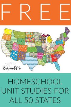 the cover of homeschool unit studies for all 50 states