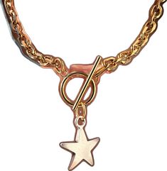 Star-shaped Metal Chain Necklace As Gift, Star-shaped Metal Chain Necklace For Gift, Star Shaped Metal Chain Necklace As Gift, Trendy Metal Star Chain Necklace, Trendy Metal Chain Necklace With Star Charm, Trendy Metal Chain Necklace With Star Shape, Gold Chain Necklace With Star Charm, Metal Star, Necklace Chunky