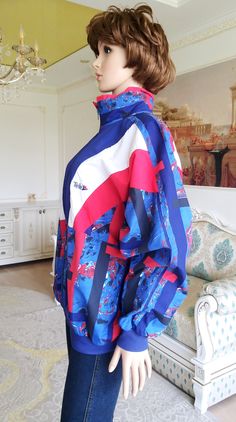 "ATHLETIC Clothing sportswear colorful Windbreaker vintage multicolor Windbreaker Jacket bomber jacket track jacket sport top shell jacket XL Made in Denmark height of the woman in the photo - 180 cm Please refer to photos for details of condition. Condition: used, signs of age and wear see pictures Measurements: Length: 67 cm/ 26.4 \" Sleeve from the neck: 73 cm/28.7\" Bust: 120 cm/47.2\" Hips: 77 cm/ 30.3\" Tag Size 40 The color on the pictures may vary due to monitor settings and light reflec Multicolor Patchwork Track Jacket For Sports, Multicolor Long Sleeve Windbreaker For Sports, Multicolor Patchwork Windbreaker For Sports, Sportswear Color Block Track Jacket, Blue Color Block Track Jacket, Vintage Multicolor Track Jacket For Winter, Retro Color Block Hooded Track Jacket, Colorful Windbreaker, Sporty Multicolor Patchwork Windbreaker