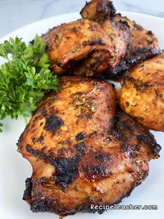 Unbelievably tender, juicy and delicious boneless, skinless chicken thighs made to perfection in your air fryer. With honey, mustard, garlic and a savory seasoning mix, these are a winner! Boneless Skinless Chicken Thighs, Skinless Chicken Thighs