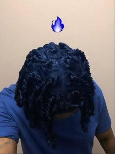 Dark Blue Locs Men, Black And Blue Dreads, Colors For Dreads, Navy Blue Locs, Dyed Locs Inspiration, Black Blue Hair Color Dark, Blue Hair Men Aesthetic, Blue Dyed Locs, Blue Black Locs