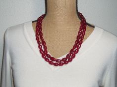 "681.00 Carats , 14mmx 20mm Rich Red Oval Shape 1 Strand Red Brazilian Rubies Gemstones Necklace , handmade by me, \"Limpin' Lizard\". This Necklace is to wear @ 18\" to 26\" inches. FREE SHIPPING in the USA, $11 Everywhere else. ** It costs me $14.83 to ship to other countries, so I must recoup some of that cost. **Full Money Back Guaranteed to be Real emerald Gemstones. ** Matching Earrings and Bracelets available in those shop sections. These are Real Gemstones from the \"Top Crust\" of the m Red Oval Gemstone Beaded Jewelry, Red Oval Jewelry With Gemstone Beads, Red Oval Gemstone Bead Jewelry, Red Gemstone Necklace With Oval Beads, Red Oval Gemstone Beads Jewelry, Luxury Red Necklace With Polished Beads, Red Ruby Beaded Necklaces With Faceted Details, Red Polished Gem Necklace, Luxury Ruby Necklace With Polished Finish