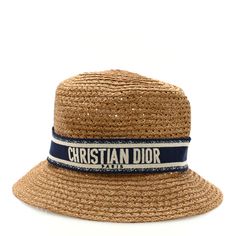 This is an authentic CHRISTIAN DIOR Straw Embroidered D-Bobby Bucket Hat size 57 in Natural. Luxury Designer Brimmed Bucket Hat, Luxury White Bucket Hat, Christian Dior Visor, Luxury Woven Bucket Hat, Christian Dior Bucket Hat, Handbag Wallet, Wallet Accessories, Hat Sizes, Christian Dior