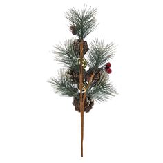 "Purchase the Red Berry, Pinecone & Bell Pick by Ashland® at Michaels. Featuring a pine pick accented with pinecones, berries and bells, this piece will display beautifully with snowy white blooms and evergreen branches in a ceramic vase for the Christmas season. Give your holiday wreaths and floral arrangements a lovely natural touch with this festive pick from Ashland. Featuring a pine pick accented with pinecones, berries and bells, this piece will display beautifully with snowy white blooms Pine Cone Berry Christmas Tree, Using Picks In Christmas Trees, Vase With Christmas Greenery, Evergreen Vases, Christmas Picks, Holiday Themes, Christmas Season, Holiday Wreaths, Pine Cones