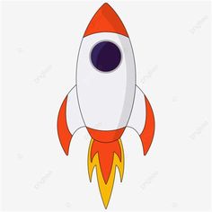 an orange and white rocket ship with blue eyes on it's side, cartoon, illustration png and psd