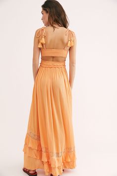 Santa Maria Maxi Dress | Free People Cream Boho Dress, Maxi Dress Free People, Orange Dress Summer, Orange Maxi Dress, Orange Outfit, Beach Maxi Dress, Grad Dresses, Long Summer Dresses, Boho Maxi Dress