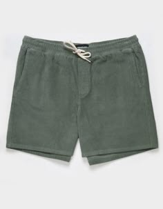 Rsq Cord Pull On Shorts. Corduroy Fabric. Elastic Waistband With Drawstring. Side Welt Hand Pockets. Back Patch Pockets. 6'' Inseam. 17'' Outseam. 98% Cotton, 2% Spandex. Machine Wash. Imported. | Rsq 6’’ Cord Pull On Shorts Casual Relaxed Fit Corduroy Shorts, Casual Corduroy Relaxed Fit Shorts, Green Corduroy Bottoms For Summer, Casual Short Corduroy Bottoms, Green Corduroy Summer Bottoms, Summer Green Corduroy Bottoms, Men’s Shorts, Mens Summer Shorts, Summer Shorts Men