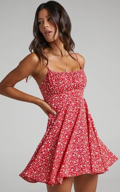 Summer Jam Dress in Red Floral Print | Showpo Lover Dress, Summer Jam, Sun Dresses, Short Summer Dresses, Sun Dress, Summer Fits, Cami Dress, Dot Dress, Summer Clothes