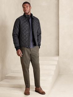 Diamond Quilted Jacket | Banana Republic Factory Casual Quilted Long Sleeve Jacket For Layering, Casual Long Sleeve Quilted Jacket For Layering, Long Sleeve Quilted Jacket With Pockets, Casual Quilted Jacket With Patch Pockets And Long Sleeves, Quilted Long Sleeve Puffer Jacket For Work, Casual Quilted Outerwear With Stand Collar, Long Sleeve Quilted Puffer Jacket For Work, Long Sleeve Puffer Quilted Jacket For Work, Long Sleeve Quilted Jacket With Pockets For Layering