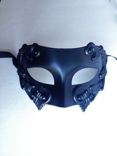 Mens masquerade mask Colombina mask style Mens Venetian Masquerade Mask Roman Gladiator Masks for Ma Gothic Full Face Masquerade Masks, Gothic Full Face Mask For Masquerade, Black Medieval Masquerade Mask, Medieval Black Masquerade Mask, Medieval Style Black Masquerade Mask, Gothic Full Face Masks And Prosthetics For Masquerade, Medieval Black Costume Mask, Medieval Black Mask For Costume, Gothic Masquerade Eye Mask