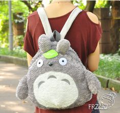 Tumblr Totoro Backpack, Totoro Plush, School Bookbags, Cartoon Backpack, Plush Bags, My Neighbor Totoro, Cute Plush, Girl Backpacks