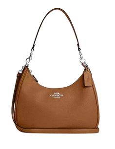 Refined pebble leatherInside zip and multifunction pocketsZip-top closure, fabric liningDetachable handle with 11" dropOutside zip pocketDetachable strap with 22" drop for shoulder or crossbody wear11 1/2" (L) x 9 1/4" (H) x 3 1/2" (W)Style No. CJ517Color: Saddle Luxury Coach Top Handle Hobo Bag, Luxury Coach Hobo Bag For Errands, Luxury Coach Top Handle Shoulder Bag, Luxury Coach Saddle Bag With Top Handle, Luxury Coach Saddle Bag, Luxury Everyday Coach Hobo Bag, Luxury Coach Elegant Hobo Bag, Luxury Brown Coach Hobo Bag, 4 H