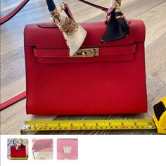 Brand New Red Leather Handbag From Italy With Shoulder Strap Hermes Style, Red Leather Handbags, Leather Handbag, Lady In Red, Red Leather, Leather Handbags, Shoulder Bags, Top Handle Bag, Shoulder Strap