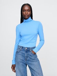 Featherweight Turtleneck | Gap Casual Blue Long Sleeve Turtleneck, Royal Blue Turtleneck, Blue Turtleneck Plus Size, Fitted Blue Turtleneck Sweater, Light Blue Turtleneck, New Woman, Turtle Neck, Baby Boy, Autumn Fashion