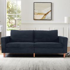 a living room scene with focus on the sofa