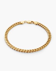 Cuban Link Bracelet - 5mm - Men's Gold Bracelet - JAXXON Mens Gold Bracelet, Cuban Link Bracelet, Mens Gold Bracelets, Gold Bond, Solid Gold Chains, Silver Coat, Men's Bracelet, Matching Bracelet, Silver Shop