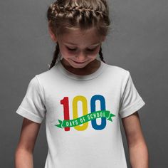 Celebrate the 100th day of school with this fun and stylish design that features a spot to enter your school name. Perfect for students, teachers and administrators! 100th Day Of School, 100 Days Of School, 100th Day, 100 Days, Boys T Shirts, Stylish Design, Kid Shoes, Kids Shirts, Clothing And Shoes