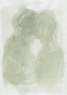 an abstract painting of two people kissing each other