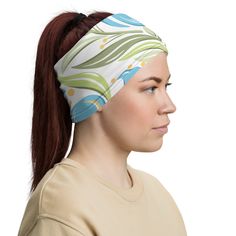 Versatile Accessory Neck Gaiter Face Covering Headband Bandana Wristband Neck Warmer Floral Print This neck gaiter is a versatile accessory that can be used as a face covering, headband, bandana, wristband, and neck warmer. Upgrade your accessory game and find a matching face shield for each of your outfits.  * 95% polyester, 5% elastane (fabric composition may vary by 1%) * Fabric weight: 6.19 oz/yd² (210 g/m weight may vary by 5% * Breathable fabric * Four-way stretch fabric that stretches and recovers on the cross and lengthwise grains * Washable and reusable * One size * Printed on one side, reverse side is left blank * Blank product components in the US and Mexico sourced from the US or China * Blank product components in the EU sourced from Lithuania This product is made especially f Casual Green Headband, Adjustable Bandana Headband As A Gift, Adjustable Bandana Headband As Gift, Adjustable Headband Bandana As Gift, Casual White Band Headband, White Casual Headband, Casual White Headband, Adjustable Green Headband For Festivals, Adjustable Green Casual Headband