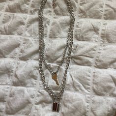 Super Cute Trendy Never Worn Lock And Key Necklace In Silver! Matches With Everything. Lock And Key Necklace, Key Necklace, Lock And Key, Womens Jewelry Necklace, Jewelry Necklaces, Super Cute, Necklaces, Women Jewelry, Key