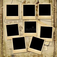 old photo frames with grungy background royalty illustration